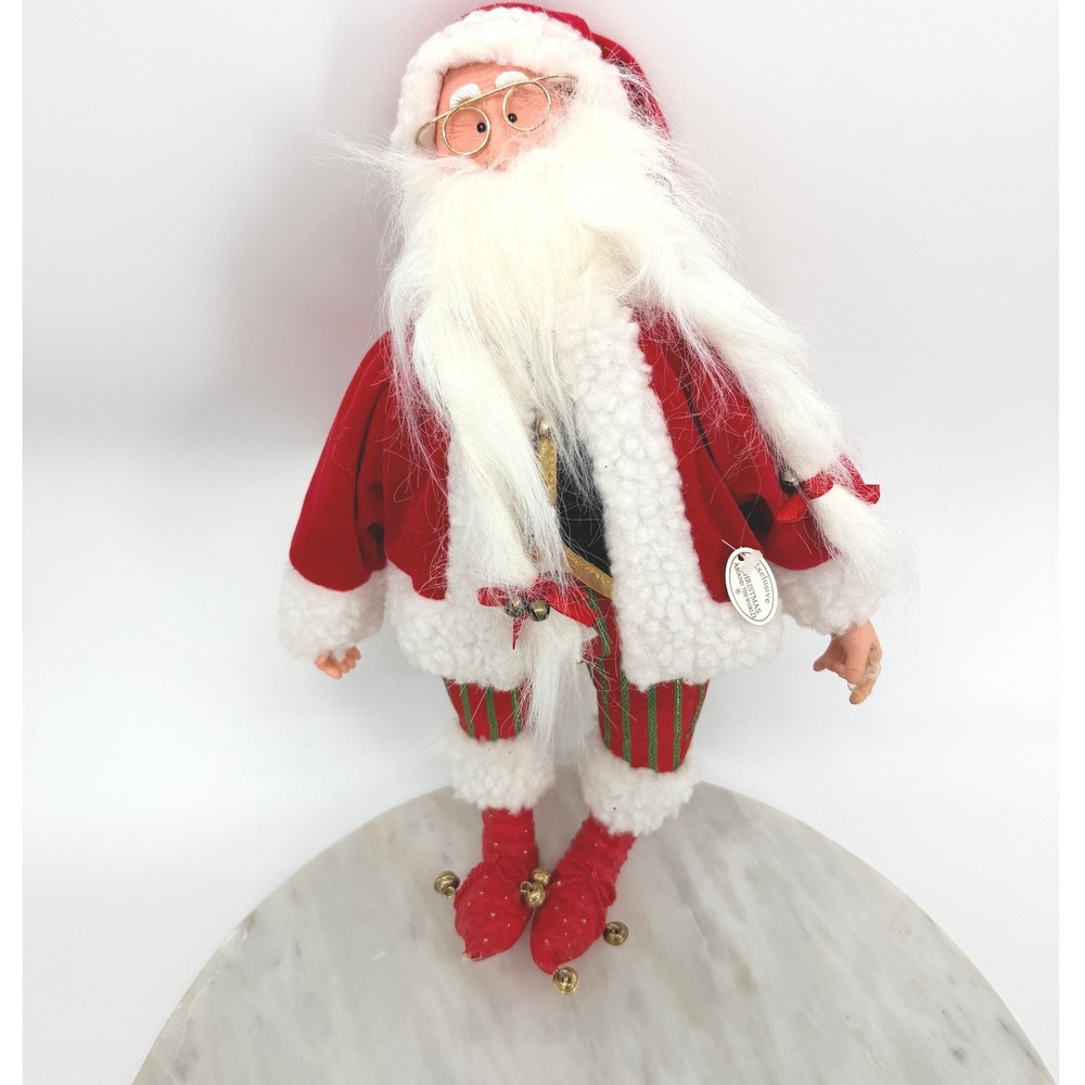 Vintage Christmas Around the World Santa Claus Doll Red Velvet Jester Boots Bell